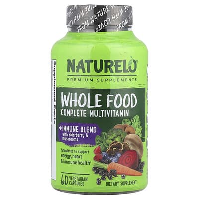 Мультивитаминный комплекс NATURELO Complete Multivitamin + Immune Blend, 60 вегетарианских капсул