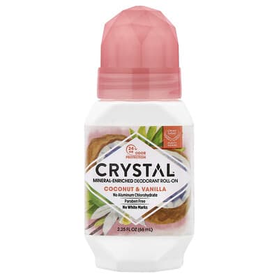 Mineral-Enriched Deodorant Roll-On, Coconut & Vanilla, 2.25 fl oz (66 ml)