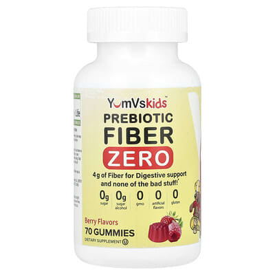 Детские мармеладные витамины YumVs Prebiotic Fiber Zero, Berry, 70 шт