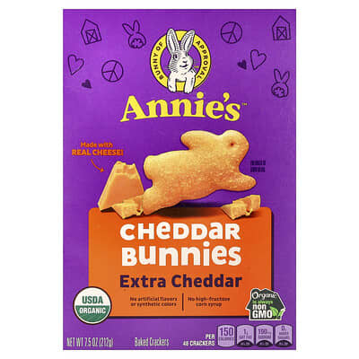 Organic Cheddar Bunnies, Extra Cheddar, 7.5 oz (212 g)