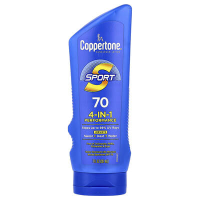Солнцезащитный лосьон Coppertone Sport, 4-в-1, SPF 70, 7 fl oz (207 ml)