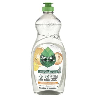 Средство для мытья посуды, цедра клементина и лемонграсс, 19 fl oz (561 ml)