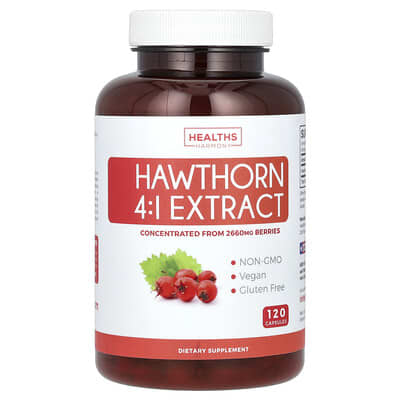 Hawthorn 4:1 Extract, 120 Capsules (665 mg per Capsule)