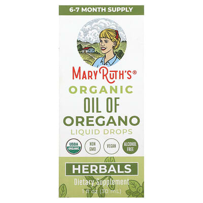Капли MaryRuth's Organic Oil of Oregano Liquid Drops, Alcohol Free, 1 fl oz (30 ml)