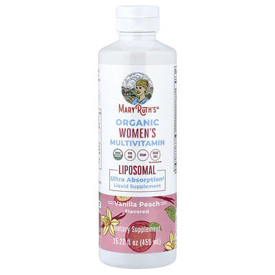 MaryRuth's Organic Женский мультивитаминный комплекс Liposomal, Vanilla Peach, 15.22 fl oz (450 ml)