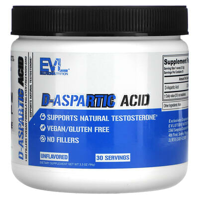D-Aspartic Acid, Без вкуса, 3.3 oz (94 g)