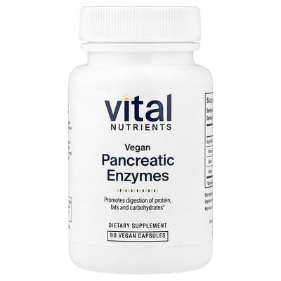 Веганские панкреатические ферменты Vital Nutrients, 90 веганских капсул