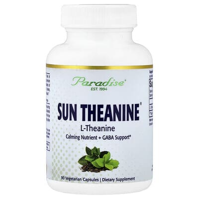 Paradise Herbs Sun Theanine®, 90 вегетарианских капсул (200 mg per Capsule)