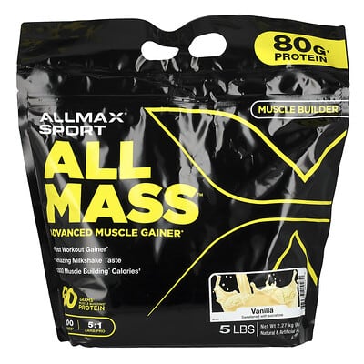 Спортивная добавка ALLMASS® Advanced Muscle Gainer, Vanilla, 5 lbs (2.27 kg)
