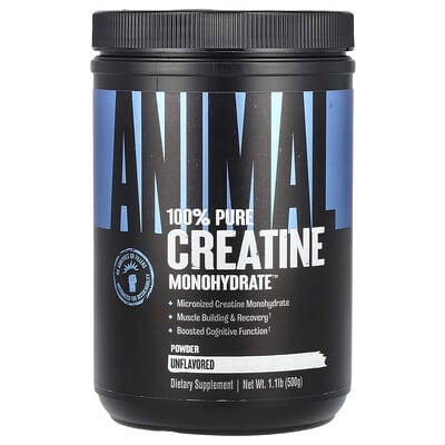 100% Pure Creatine Monohydrate™ Powder, Unflavored, 1.1 lb (500 g)