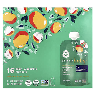 Organic Puree, White Bean, Pumpkin, Apple, 6 Pouches, 4 oz (113 g) Each