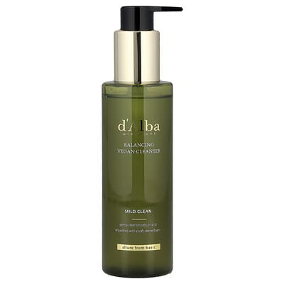 d'Alba Очищающее средство веганское, мягкое, 6.76 fl oz (200 ml)