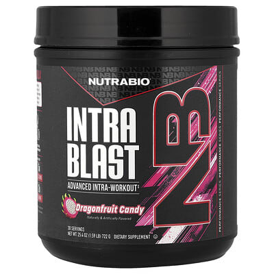 NutraBio Intra Blast, предтренировочный комплекс, Dragonfruit Candy, 1.59 lb (722 g)
