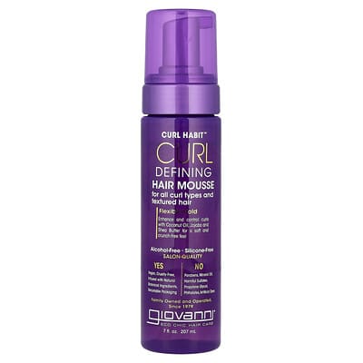 Giovanni Curl Habit™ пенка для укладки волос для всех типов вьющихся и текстурированных волос 7 fl oz (207 ml)