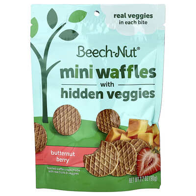 Mini Waffles with Hidden Veggies, 12+ Months, Butternut Berry, 3.2 oz (90 g)