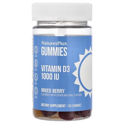 Vitamin D3 жевательные мармеладки, Mixed Berry, 1,000 IU, 60 шт.