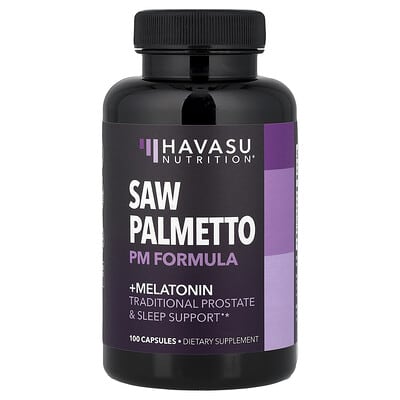 Havasu Nutrition Saw Palmetto PM Formula + Melatonin, 100 капсул