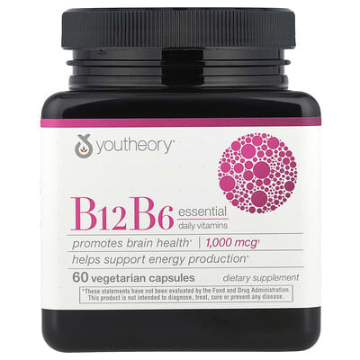 B12 B6 Essential Daily Vitamins, 60 вегетарианских капсул