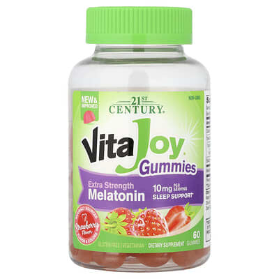 VitaJoy® Melatonin жевательные мармеладки, клубника, 60 шт (5 mg на мармеладку)
