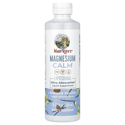 MaryRuth's Magnesium Calm липосомальный магний, Almond Vanilla, 15.22 fl oz (450 ml)