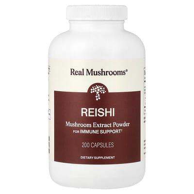 Reishi, порошок экстракта грибов, 200 капсул