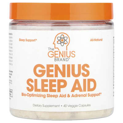 Genius Sleep Aid, 40 вегетарианских капсул