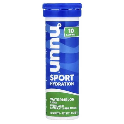 Sport Hydration, Effervescent Electrolyte Drink, Watermelon, 10 Tablets