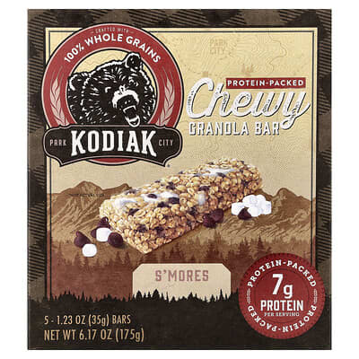 Kodiak Cakes Батончики гранола Chewy, S'mores, 5 шт., 1.23 oz (35 g) каждая