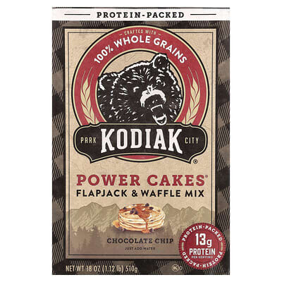 Смесь для оладий и вафель Kodiak Cakes Power Cakes®, Chocolate Chip, 18 oz (510 g)
