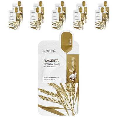 Маска для лица MEDIHEAL Placenta, Essential Beauty, 10 шт., 24 ml каждая