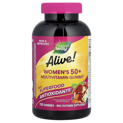 Alive!® Женские мультивитамины 50+ Gummy, Mixed Berry, 150 штук