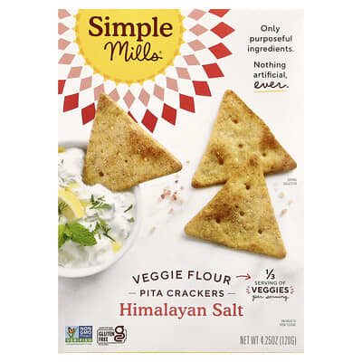 Veggie Flour Pita Crackers, Himalayan Salt, 4.25 oz (120 g)