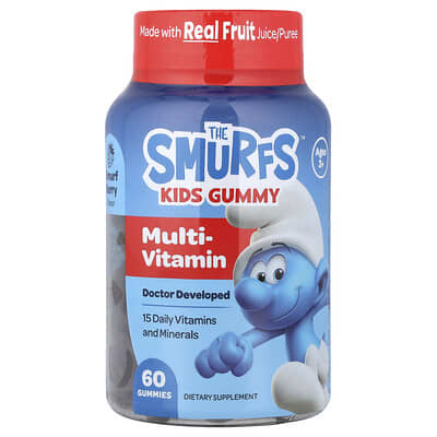 Детские жевательные витамины, Smurf Berry, 60 штук