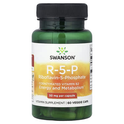 R-5-P, Рибофлавин-5-фосфат, 50 mg, 60 вегетарианских капсул