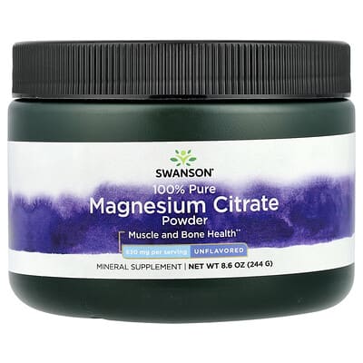 100% Pure Magnesium Citrate Powder, Unflavored, 8.6 oz (244 g)