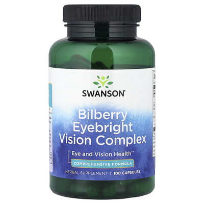 Swanson Vitamins Bilberry Eyebright Vision комплекс, 100 капсул