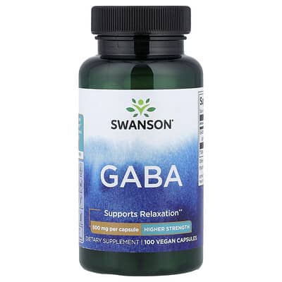 GABA, 500 mg, 100 веганских капсул