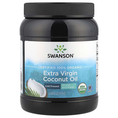 Органическое Extra Virgin кокосовое масло Swanson Vitamins, 3 lbs 6 oz (1.53 kg)