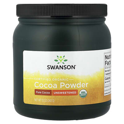 Certified Organic Cocoa Powder, Unsweetened, 12 oz (340 g)