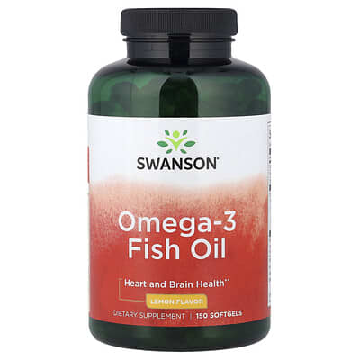 Swanson Vitamins Omega-3 Fish Oil, лимонный, 150 Softgels