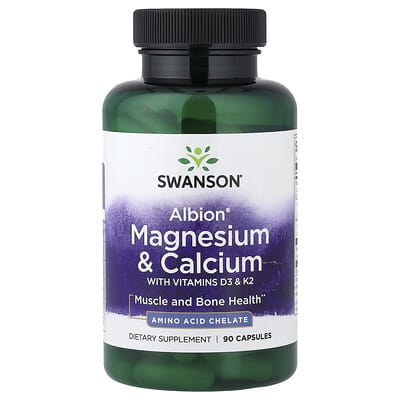 Albion®, Magnesium & Calcium with Vitamins D3 & K2, 90 Capsules