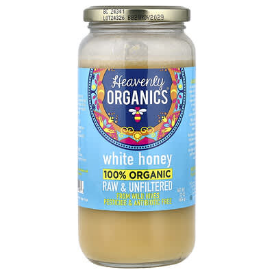 100% органический белый мед, натуральный и нефильтрованный, 22 oz (624 g)