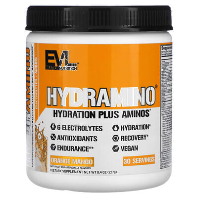 HydrAmino, апельсин-манго, 8.4 oz (237 g)