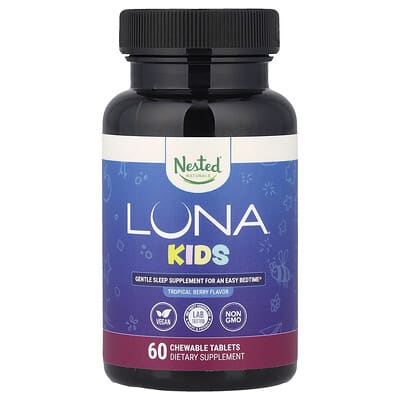Nested Naturals Luna® Kids добавка для сна, Tropical Berry, 60 жевательных таблеток
