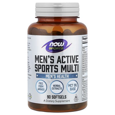 NOW Foods Sports, Мужской активный комплекс, 90 мягких капсул