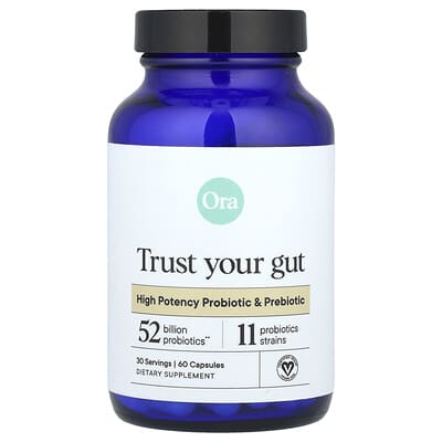 Trust Your Gut, высокоэффективный пробиотик и пребиотик, 60 капсул