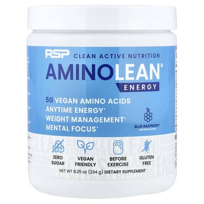 AminoLean® энергия, голубая малина, 8.25 oz (234 g)