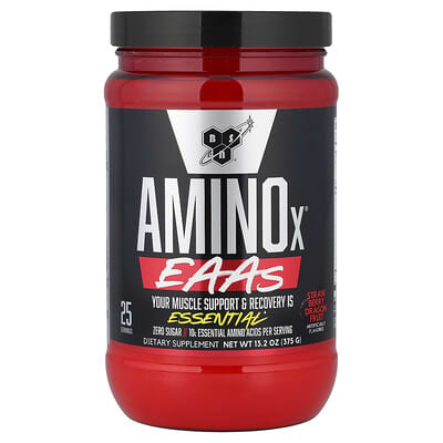 Аминокислоты AminoX®, EAAs, клубника и драгонфрут, 13.2 oz (375 g)