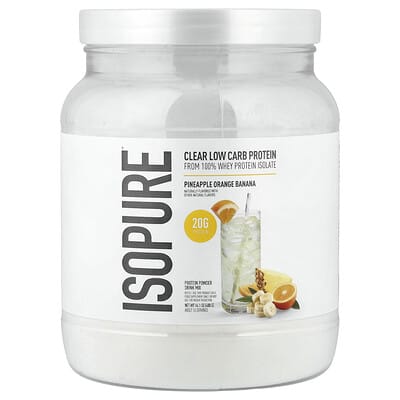 Протеиновый порошок Isopure Clear Low Carb, ананас-апельсин-банан, 400 g