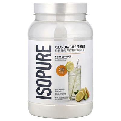 Протеиновый порошок Isopure Low Carb, Citrus Lemonade, 1.98 lb (900 g)